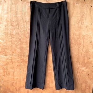 Trina Turk Pleated Black Straight Leg Trousers vintage